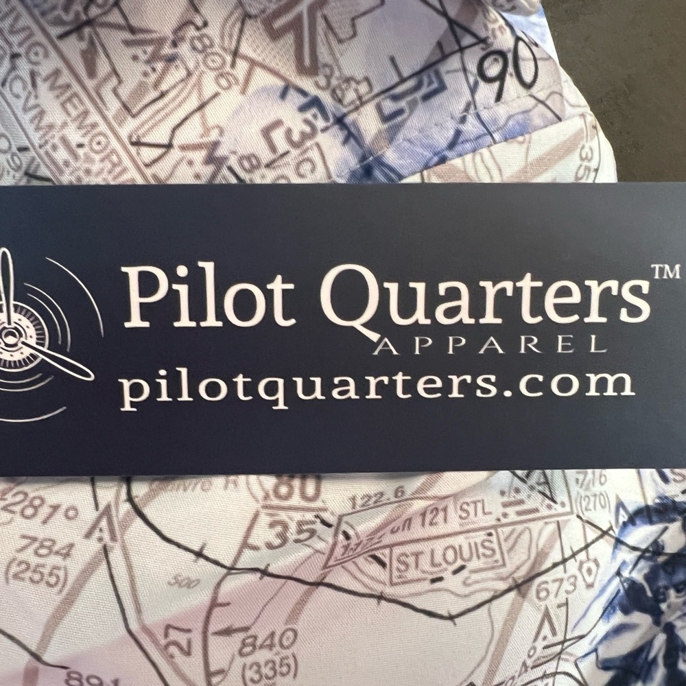 Men's New Pilot Quarters Artistic Blue and White Button Down Shirt - Picture 8 of 11